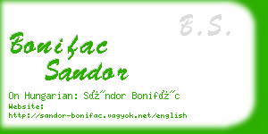bonifac sandor business card